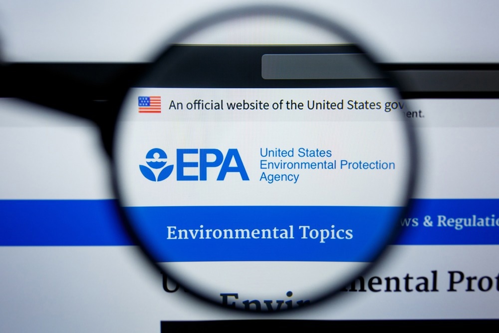 United States Environmental Protection Agency logo visible on display screen.