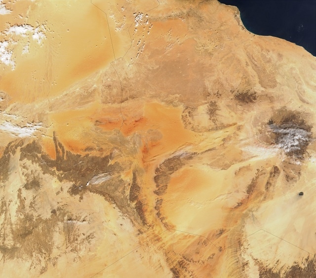 The vast Sahara desert, as seen from space.