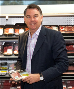 Brendan Morris, CEO of Plantic Technologies (with Plantic eco Plastic™ as used by Coles).
