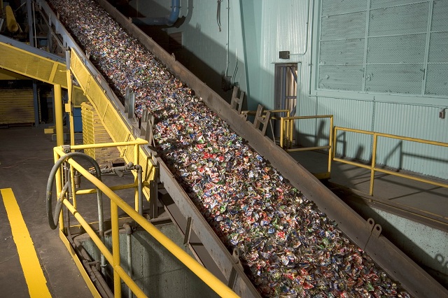Shredded aluminum cans to be recycled at Novelis plant in Oswego, NY