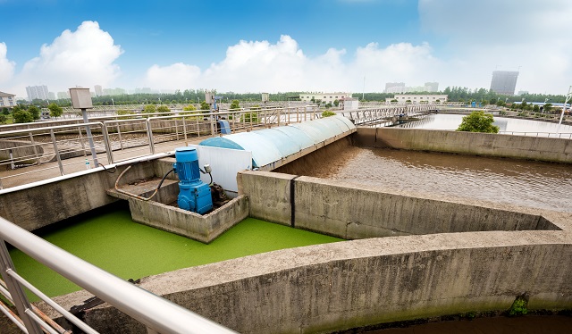 A modern urban wastewater treatment facility
