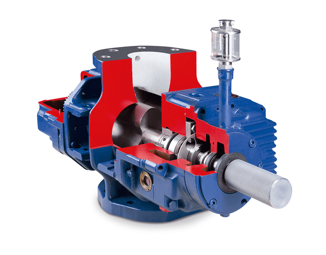 The air-cooled blower GMa 10.2 HV works with vertical direction of flow.