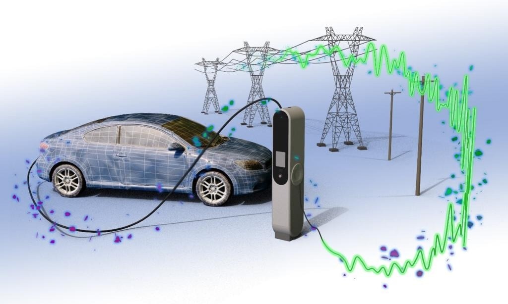 ORNL researchers are developing algorithms and multilayered communication and control systems that make electric vehicle chargers operate more reliably, even if there is a voltage drop or disturbance in the electric grid. Image Credit: Andy Sproles/ORNL, US Dept. of Energy.