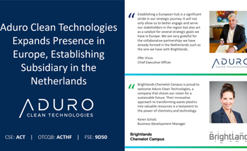 Aduro Clean Technologies Expands Presence in Europe, Establishing Subsidiary in the Netherlands